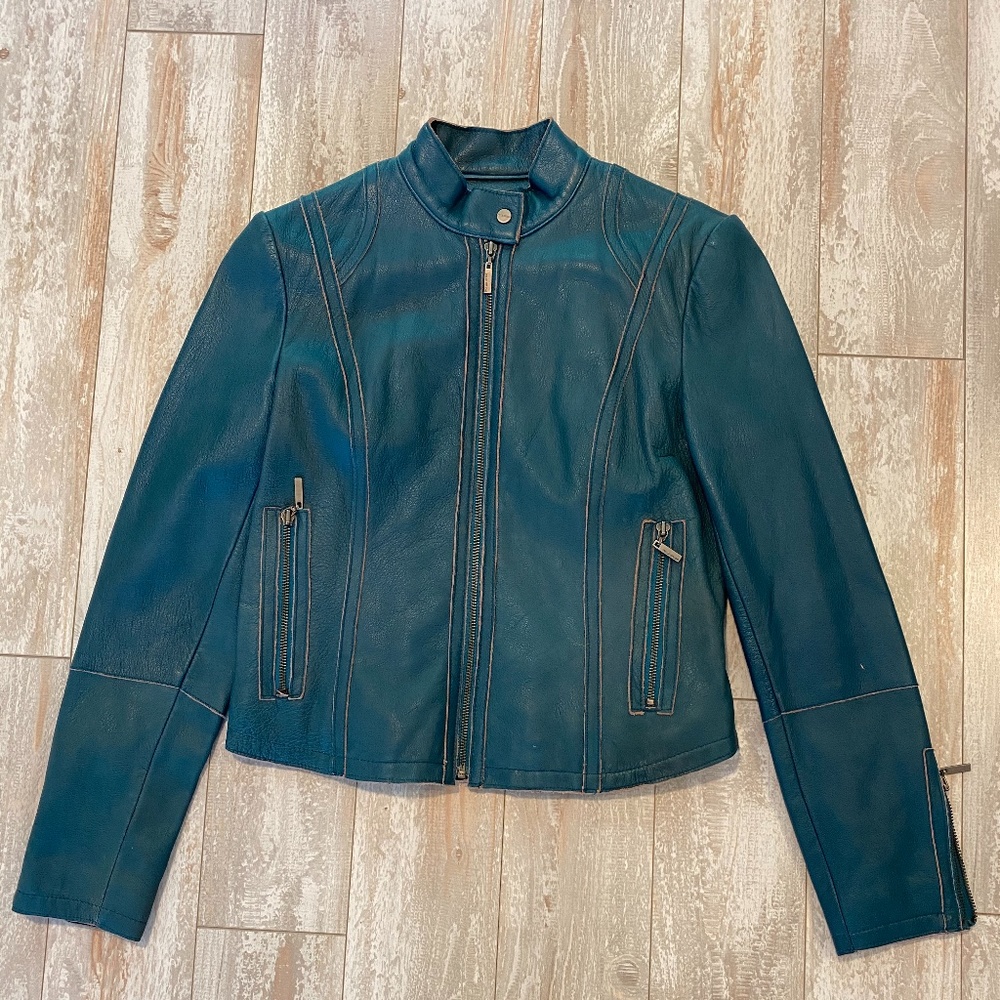 Pelle Studio Teal Leather Jacket